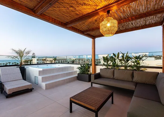 Isla Luxury Apartments - Private Rooftop With Hot Tub - 100M From Beach Adelianos Kampos photo